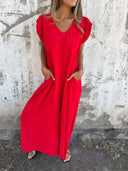 Chic V-Neck Leopard Print Dress for Women