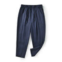 Women's Linen Trousers with Elastic Waist and Side Pockets