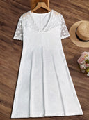 Chic Summer Dress with Lace Accents