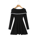Women's Dress with Removable Lace Collar