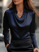 Chic Asymmetrical Collar Blouse for Women
