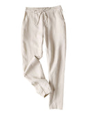 Chic Linen Blend Chino Pants with Adjustable Waist