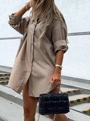 Chic Oversized Women's Shirt Dress