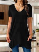 Stylish V-Neck Tee with Handy Pockets
