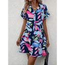 Chic Short Sleeve Button-Up Shirt Dress