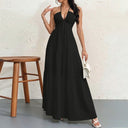 Flowing Maxi Dress with Deep Neckline for Women
