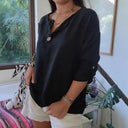 Women's Airy Button Placket Blouse