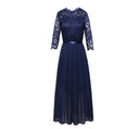 Maxi Dress with Lace Sleeves in Chiffon Style