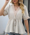 Lace-Embellished Women's Blouse