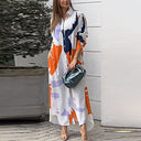 Vibrant Graphic Print Shirt Dress with Pockets
