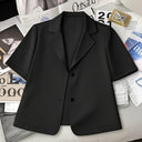 Women's Short-Sleeved Blazer Jacket in Chic Fabric