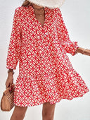 Boho-Style Summer Dress with Flowing Design and Ruffle Accents