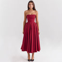 Women's High Neck Flared Skirt Evening Dress