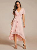 Chic Asymmetric Hem Women's Wrap Dress