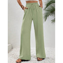 Chic Palazzos with Elastic Waist and Pocket Design