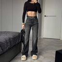 Leopard Print High-Waist Women's Jeans Style