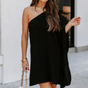 Asymmetrical Cocktail Dress with Chic Shoulder Design