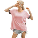 Trendy Animal Print T-Shirt with Asymmetrical Hem