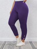 Chic Women's High-Waisted Leggings with Trendy Cut Accents