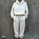 Women's Fleece Hoodie Jumpsuit with Elastic Waist