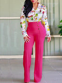 Chic High-Waist Palazzo Pants with Button Accents