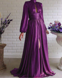 Chic Maxi Dress with Pleated Design for Fall