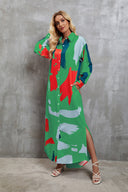 Vibrant Graphic Pattern Shirt Dress for Women