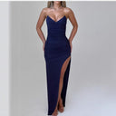 Chic Off-Shoulder Wrap Dress with High Slit