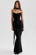 Off-Shoulder Maxi Dress with Chic Draping for Women