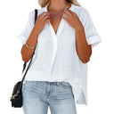 Chic Women's Blouse with Rolled Sleeves