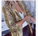 Sequin-Trimmed Women's Blazer for Chic Style