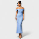 Ione - Chic Off-Shoulder Ruched Dress for Any Occasion