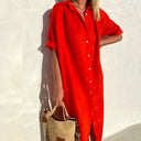 Chic Solid Color Cotton Dress for All Occasions