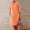 Chic Long-Sleeve Cotton Dress for Every Occasion