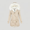 Chic Women's Winter Parka with Faux Fur Hood
