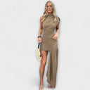 Chic Roll Neck Maxi Dress for Stylish Occasions