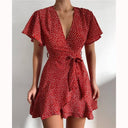 Charming Ruffle V-Neck Dress