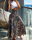 High-Waisted A-Line Swing Skirt – Flattering Long Design