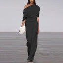 Chic Spring Jumpsuit with Single-Line Neckline