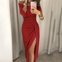 Floral Evening Gown with Stylish Slit
