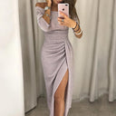 Floral Evening Gown with Stylish Slit
