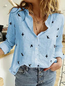 Chic Cotton Long-Sleeve Shirt for Women