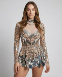 Sparkling Women's Glitter Bodysuit | Chic Style