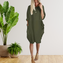 Chic Long Sleeve Pocket Dress for Effortless Style