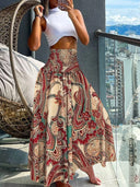High-Waisted A-Line Swing Skirt – Flattering Long Design