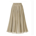 Chic Women's Wide Leg Pants with Mesh Accents