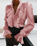 Long Sleeve Ruffled Blouse for Stylish Occasions