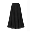 Chic Women's Wide Leg Pants with Mesh Accents