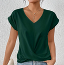Women's V-Neck Short Sleeve Blouse