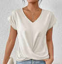 Women's V-Neck Short Sleeve Blouse